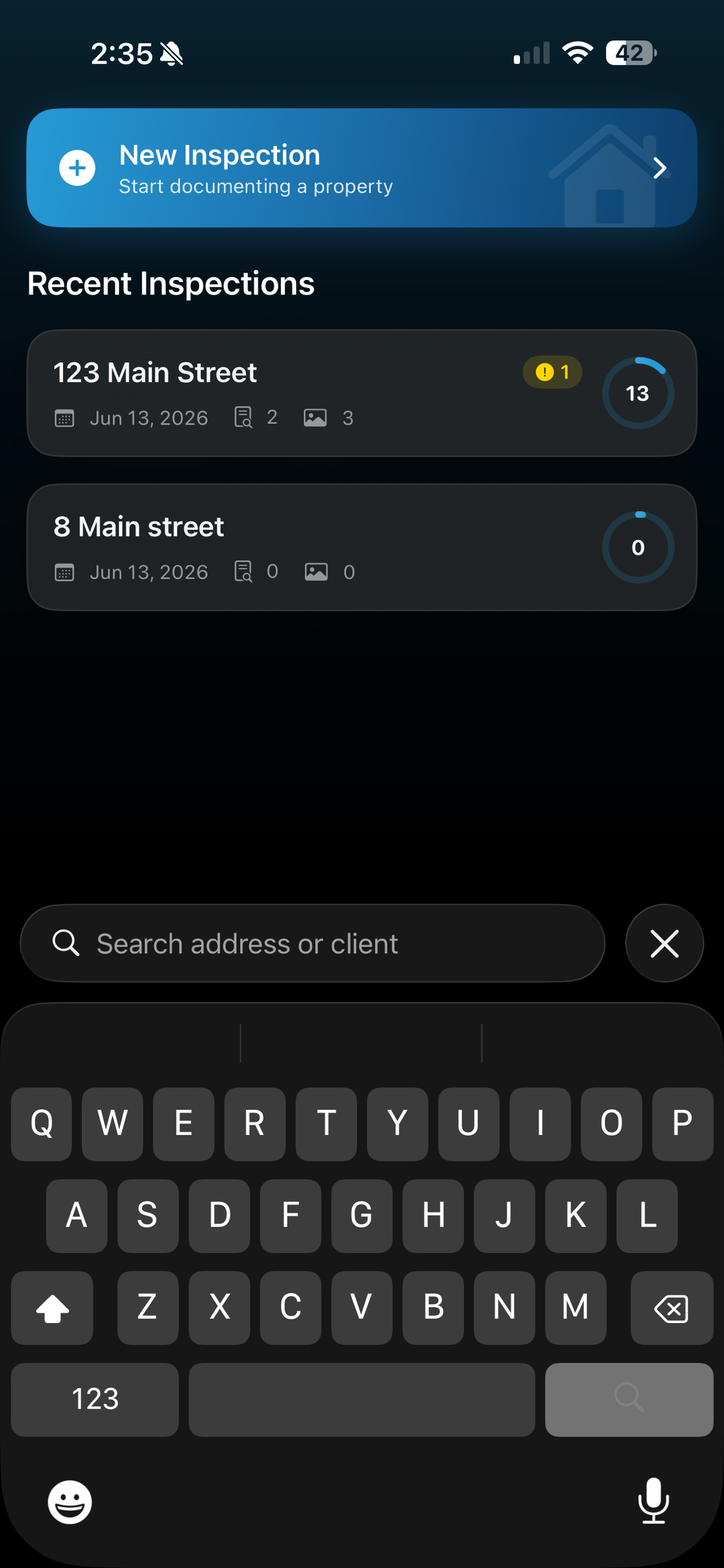 SnapInspect dashboard
